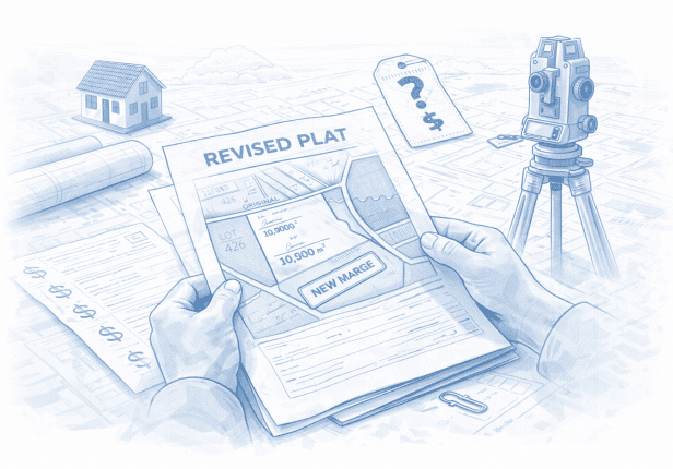 שינוי בשטח המגרש