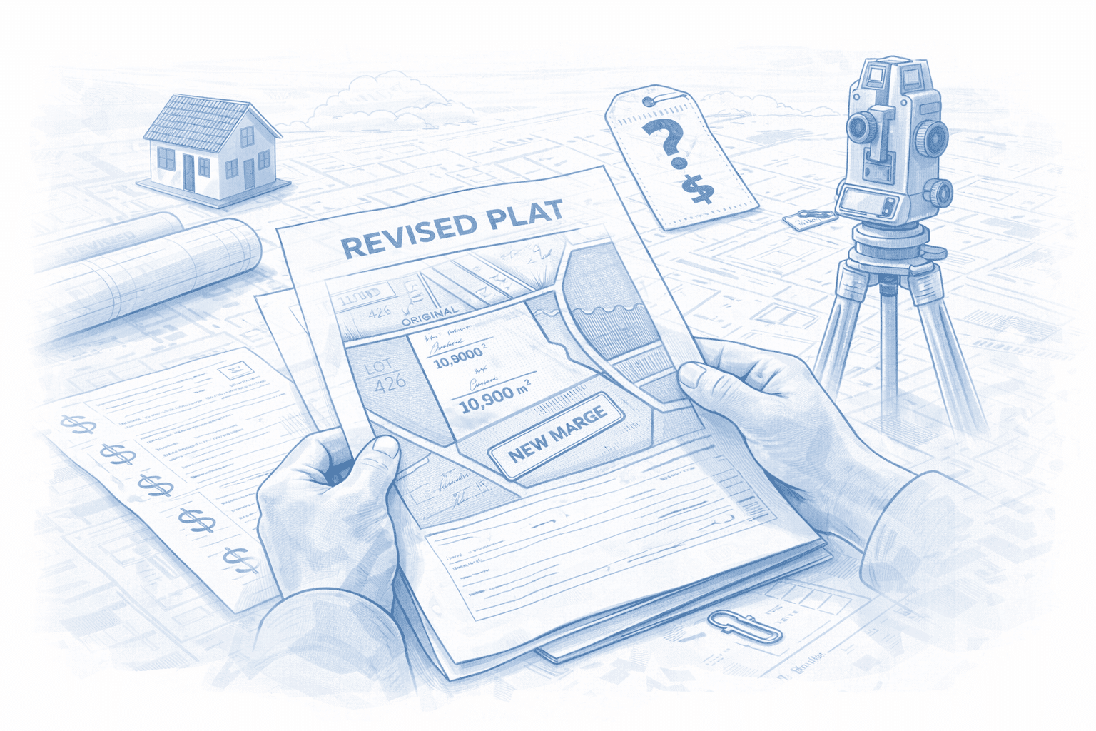 שינוי בשטח המגרש כתוצאה מפרצלציה