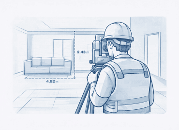 מדידת קונטור דירה לצורך חישובי שטחים